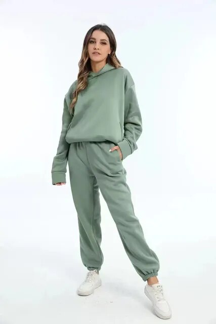 Jasmin | Dame Komfortabelt Hoodie Sæt Med Bukser - Freya Kobenhavn