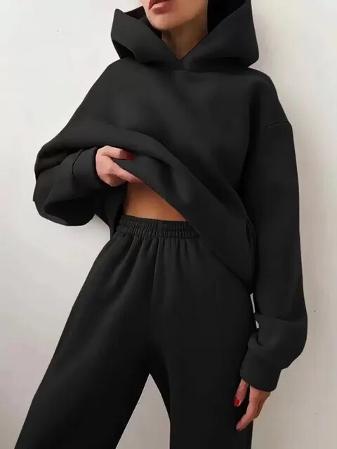 Jasmin | Dame Komfortabelt Hoodie Sæt Med Bukser - Freya Kobenhavn