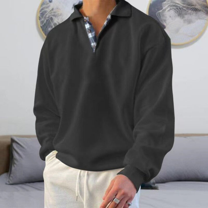 Valdemar | Herre Casual Pullover med Ternet Krave - Freya Kobenhavn