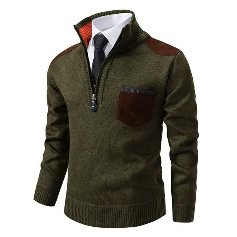 Magnus | Herresweater med Lynlås og Lomme Detalje - Freya Kobenhavn