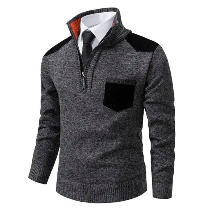 Magnus | Herresweater med Lynlås og Lomme Detalje - Freya Kobenhavn