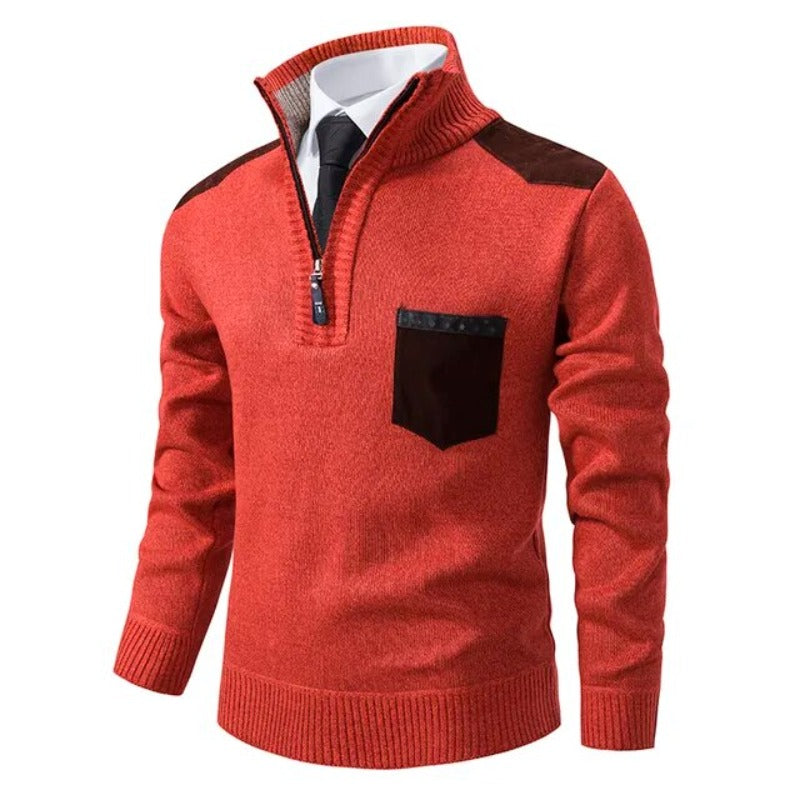 Magnus | Herresweater med Lynlås og Lomme Detalje - Freya Kobenhavn