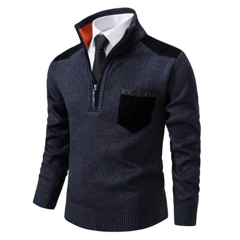 Magnus | Herresweater med Lynlås og Lomme Detalje - Freya Kobenhavn