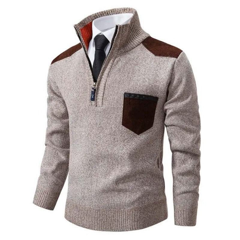 Magnus | Herresweater med Lynlås og Lomme Detalje - Freya Kobenhavn
