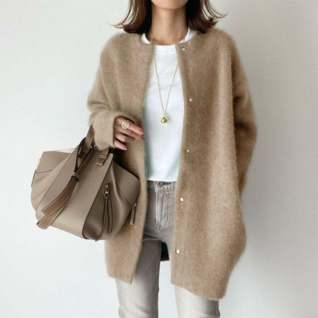 Christella | Women’s Oversized Knit Sweater with Button Closure - Freya Kobenhavn