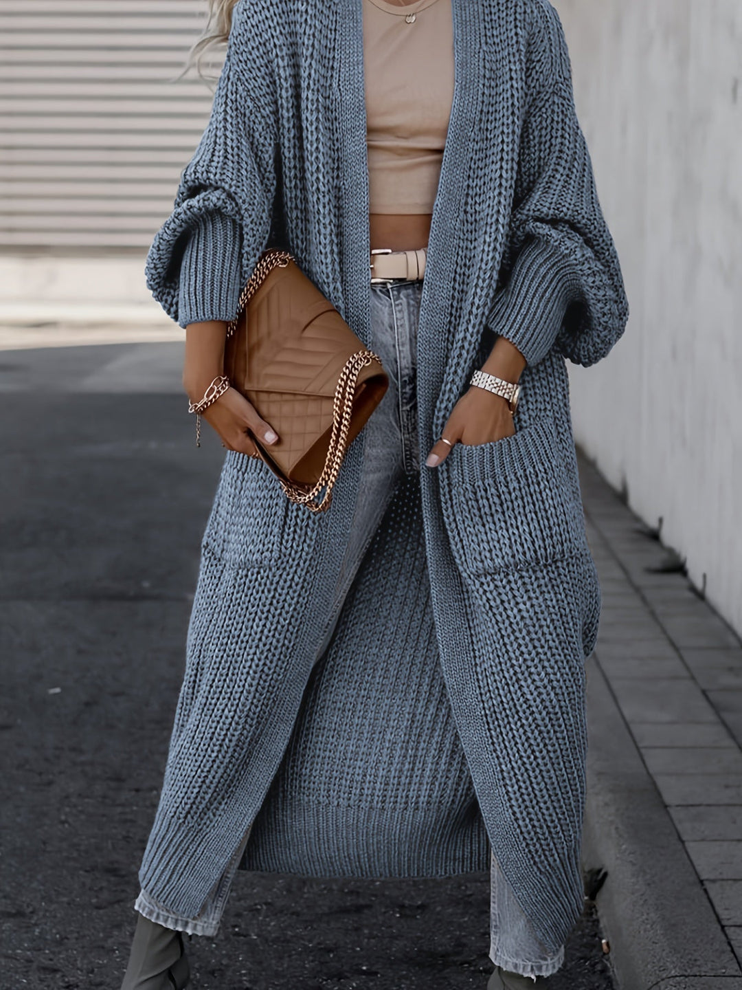 Agnete | Vinter Lang Strikket Cardigan Dame