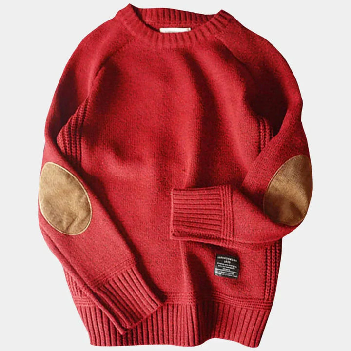 Anker | Herre Sweater med Rund Hals og Albuelapper - Freya Kobenhavn