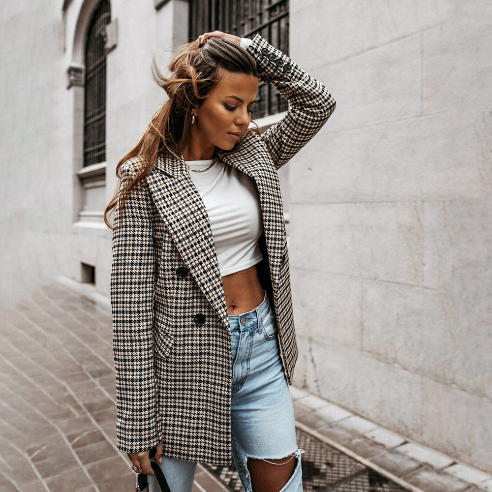 Ellinor | Stilfuld og afslappet ternet blazer - Freya Kobenhavn