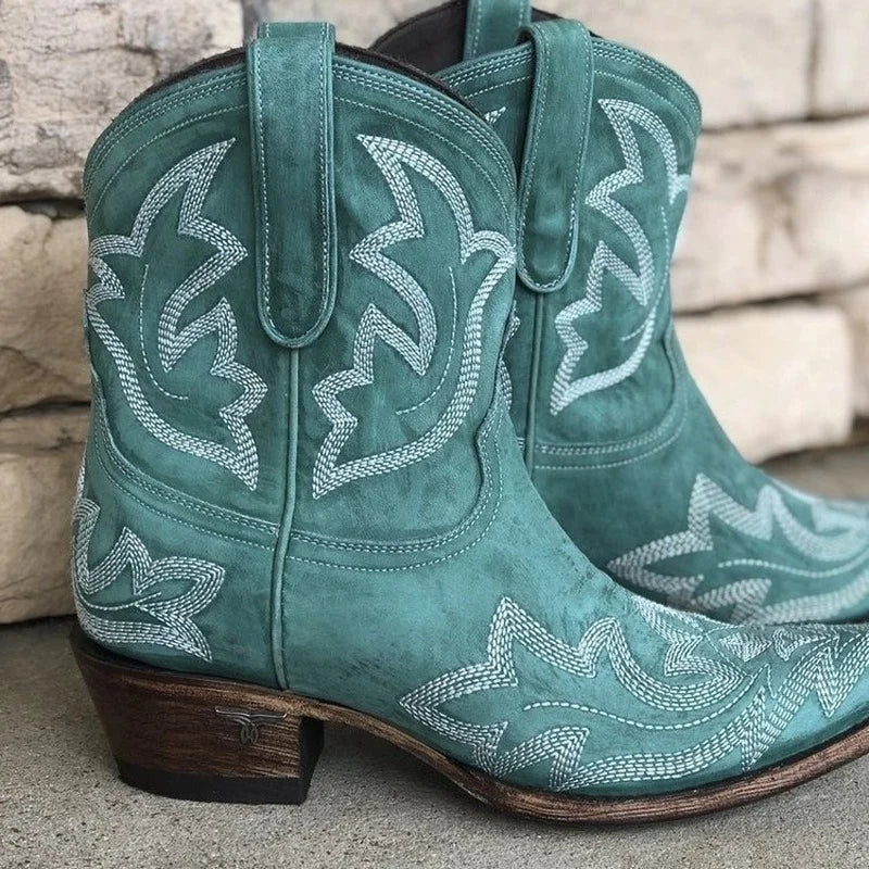 Josefine | Broderede cowboyboots med hældetalje - Freya Kobenhavn