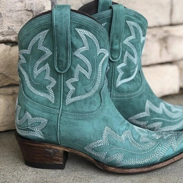 Josefine | Broderede cowboyboots med hældetalje - Freya Kobenhavn