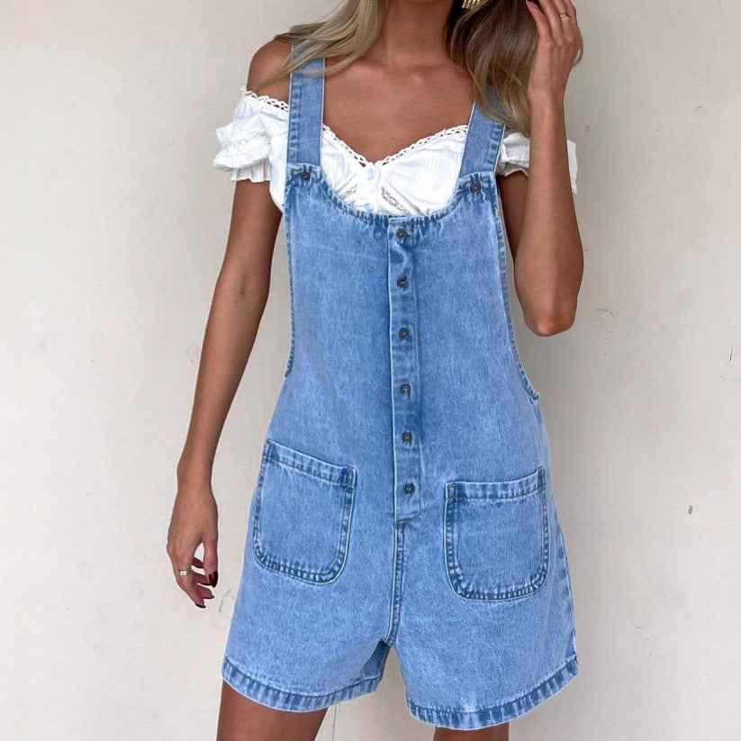 Josepha | Afslappet Playsuit med Knapper og Lommer - Freya Kobenhavn