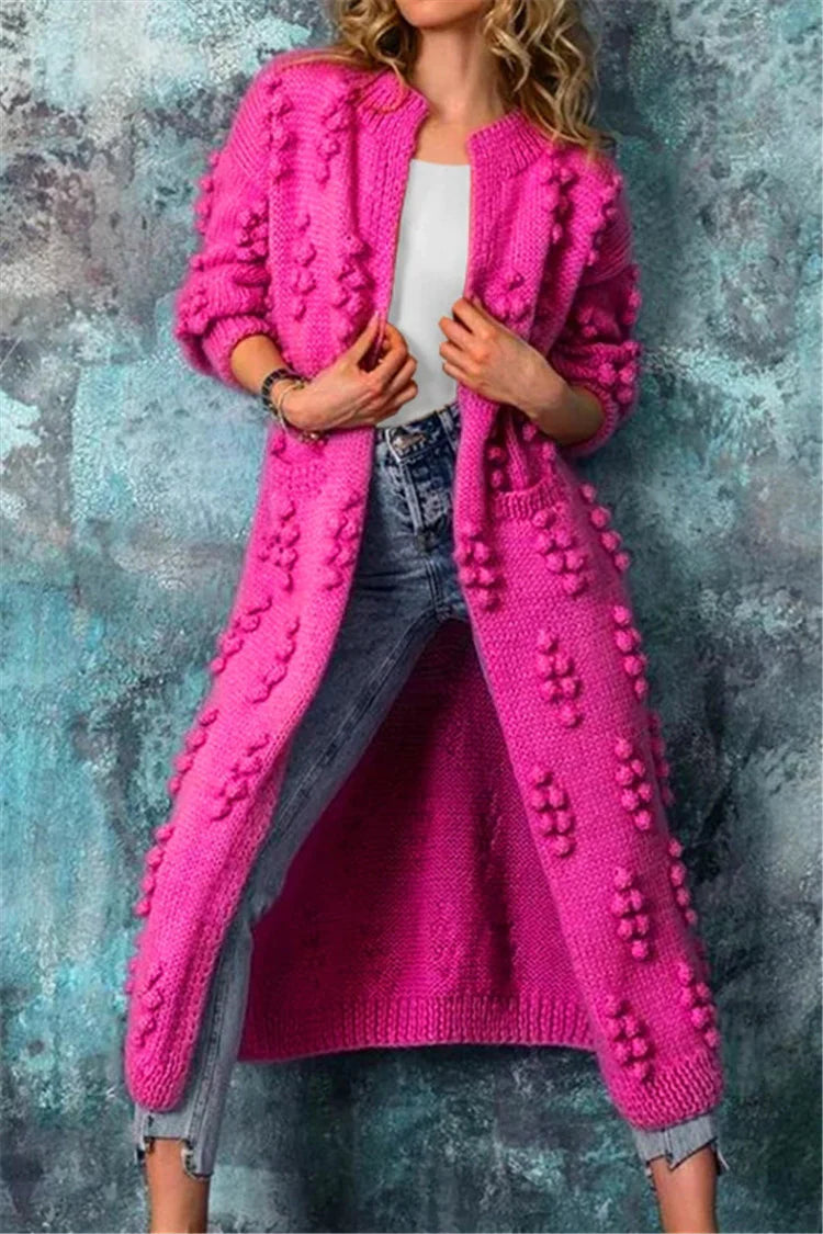 Sandra | Dame Chunky Strik Cardigan med Knappe Detaljer - Freya Kobenhavn