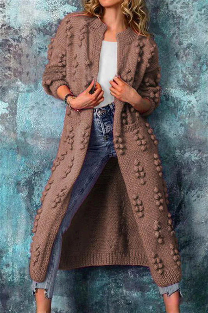 Sandra | Dame Chunky Strik Cardigan med Knappe Detaljer - Freya Kobenhavn