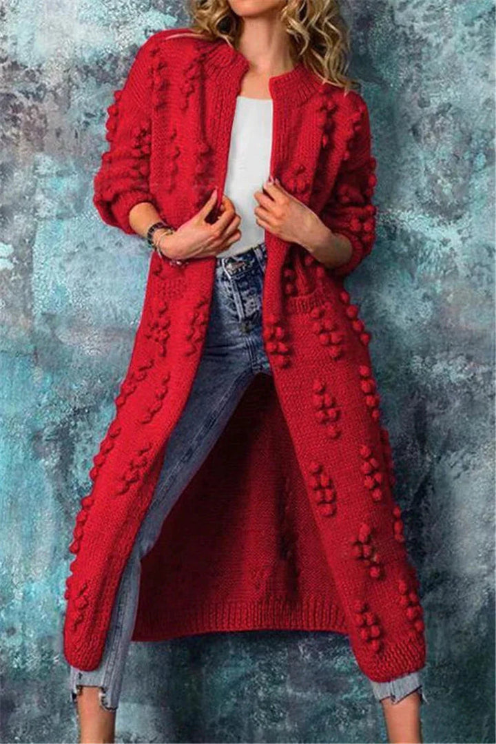 Sandra | Dame Chunky Strik Cardigan med Knappe Detaljer - Freya Kobenhavn