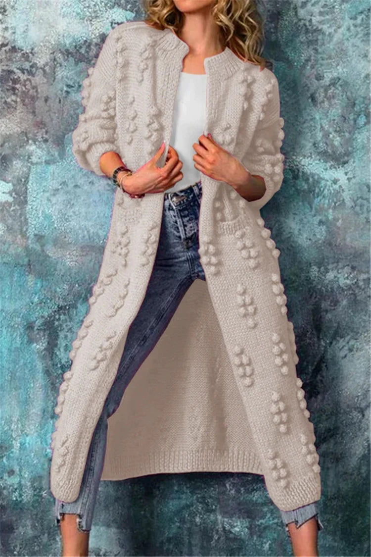 Sandra | Dame Chunky Strik Cardigan med Knappe Detaljer - Freya Kobenhavn