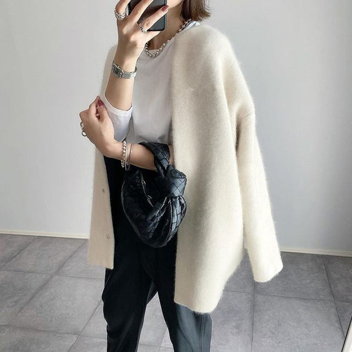 Christella | Women’s Oversized Knit Sweater with Button Closure - Freya Kobenhavn