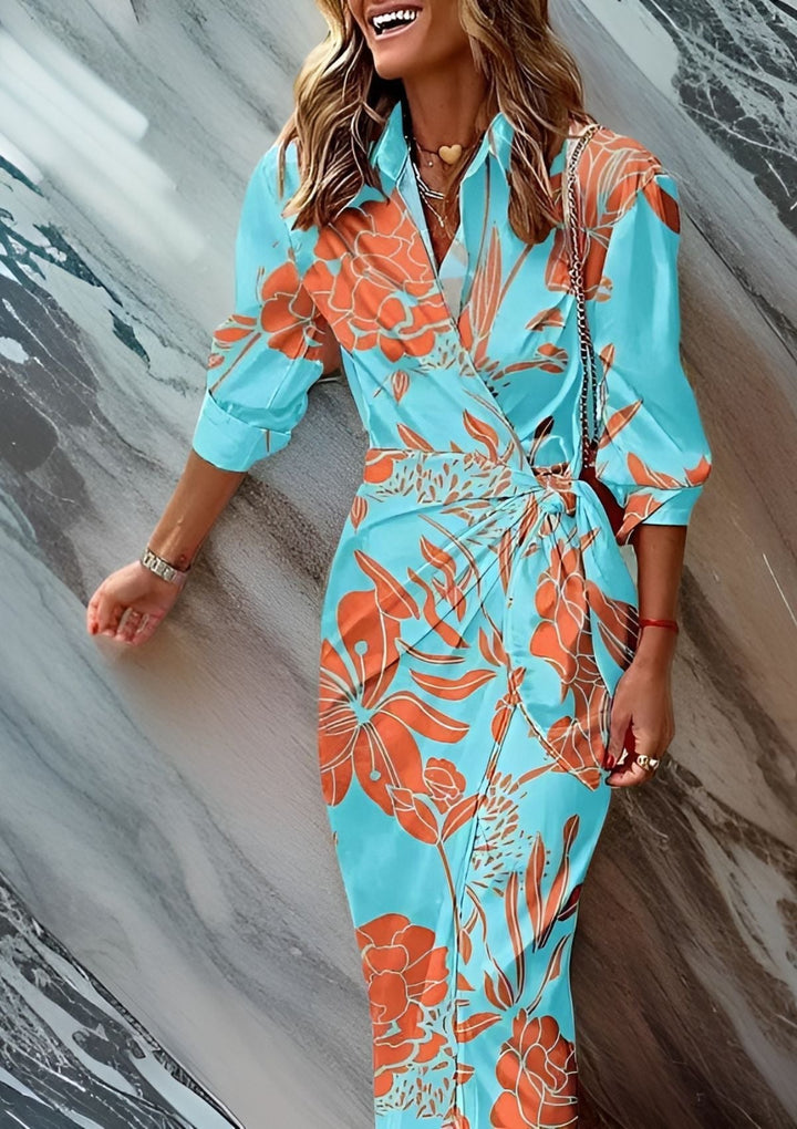 Amalia™ | Slå om-kjole med print - Freya Kobenhavn