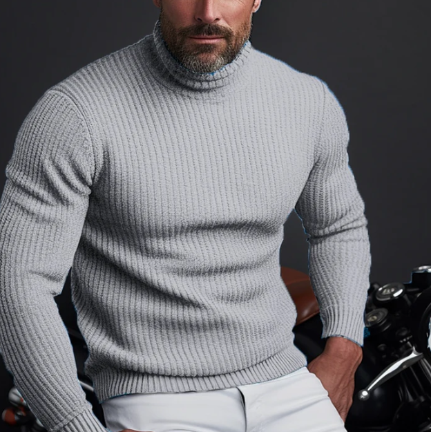 Emmerik | Herre Ribstrikket Turtleneck Sweater til Vinter - Freya Kobenhavn