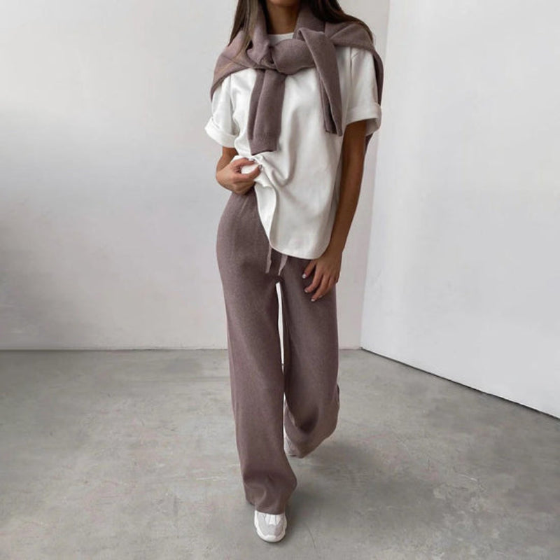 Helene | Dame Rullekrave Sweater Og Bukser Sæt - Freya Kobenhavn