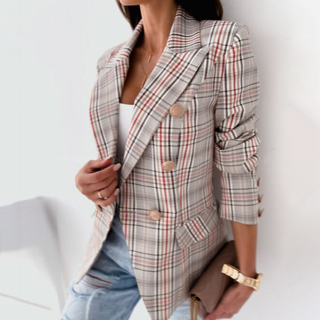 Grethe | Dame Vinterternet Blazer med Dobbelt Rad Knapper - Freya Kobenhavn