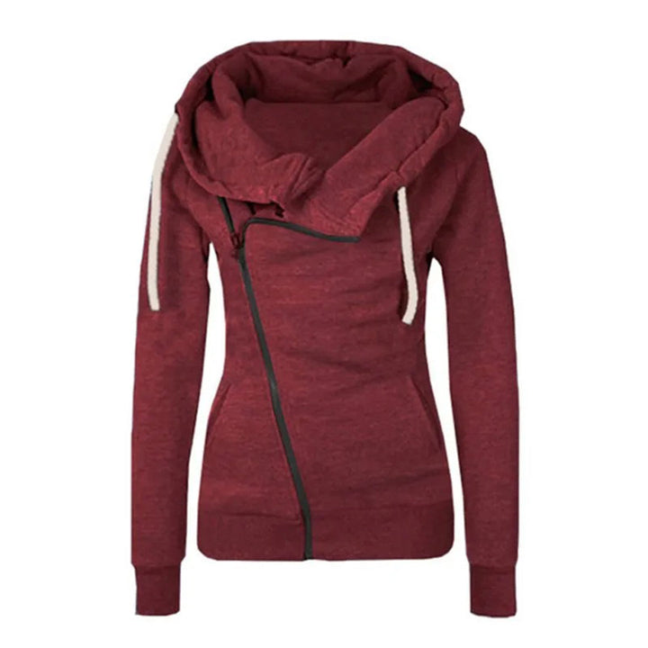 Tindra | Vinter Dame Hættetrøje med Asymmetrisk Lynlås - Freya Kobenhavn