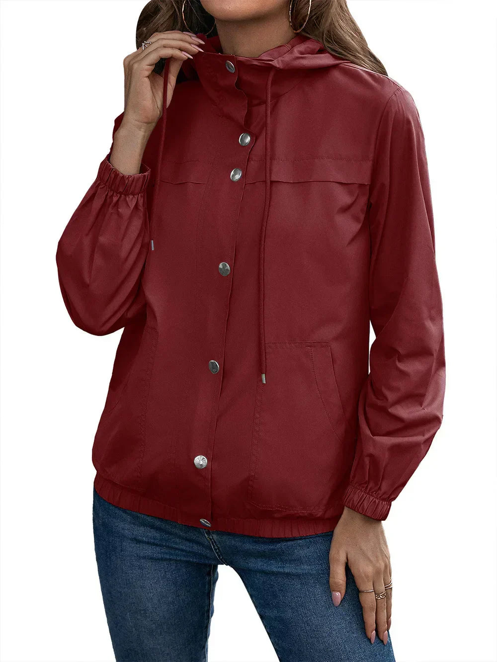 Malene | Kvinders Casual Frakke med Hætte og Knapper - Freya Kobenhavn