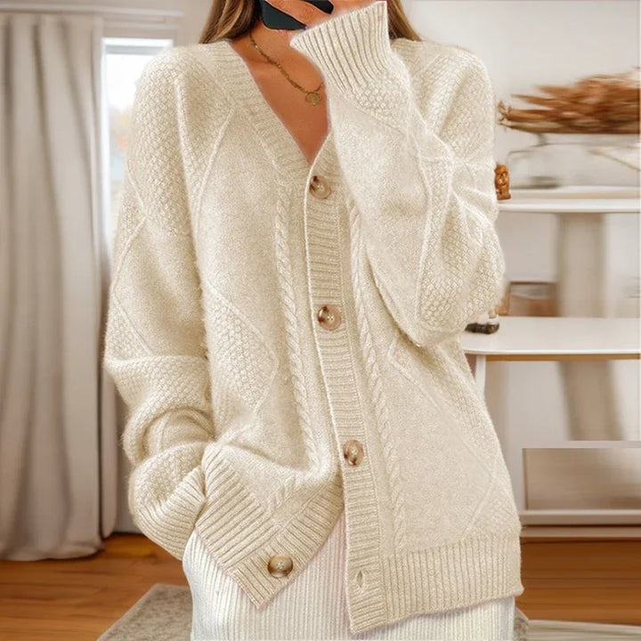 Claudine | Women’s Warm Knit Sweater with Button Design - Freya Kobenhavn