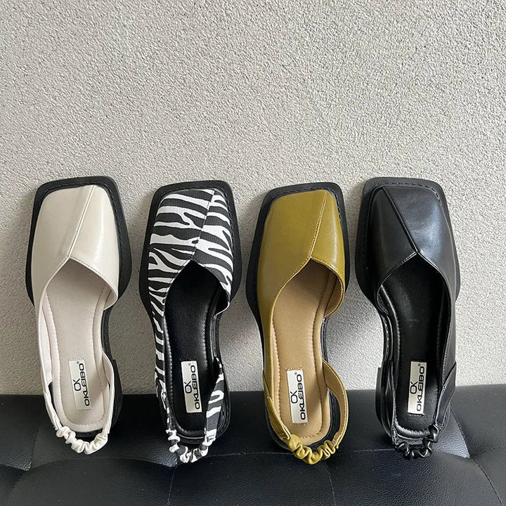 Lea™ | Slingback Sandaler med Firkantet Tå - Freya Kobenhavn