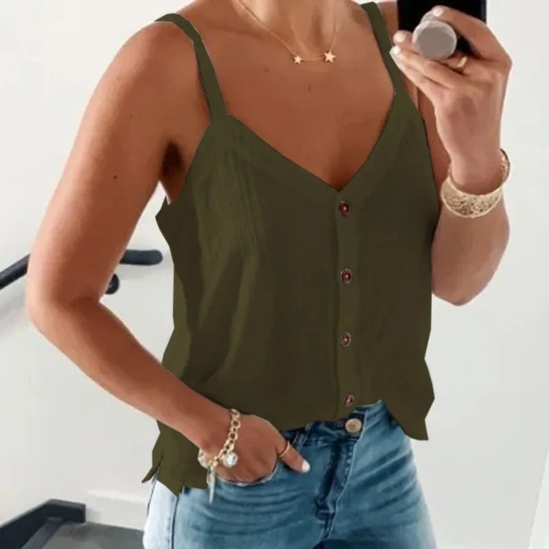 Serina | Dame Sommer Cami-Top Med Knaplukning - Freya Kobenhavn