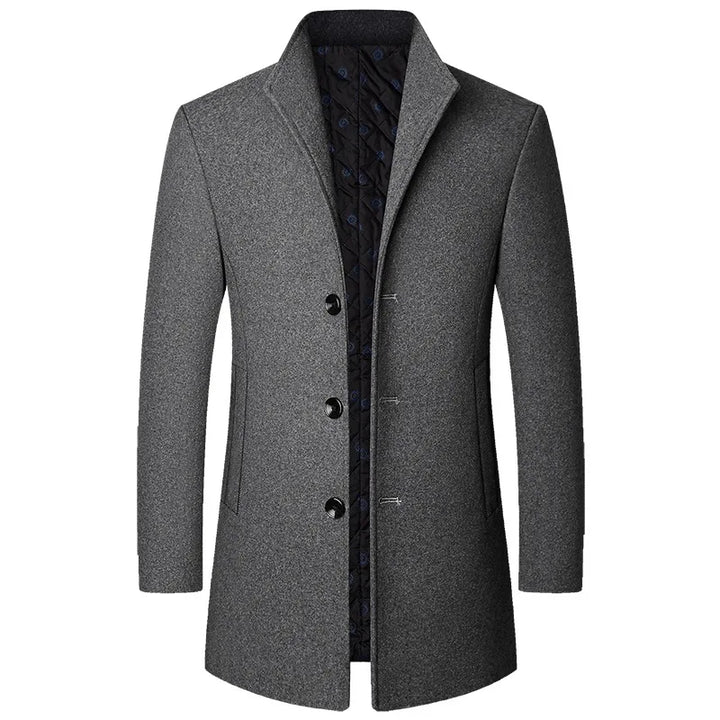 Thage | Herre Vinter Uld Trenchcoat Klassisk Moderne