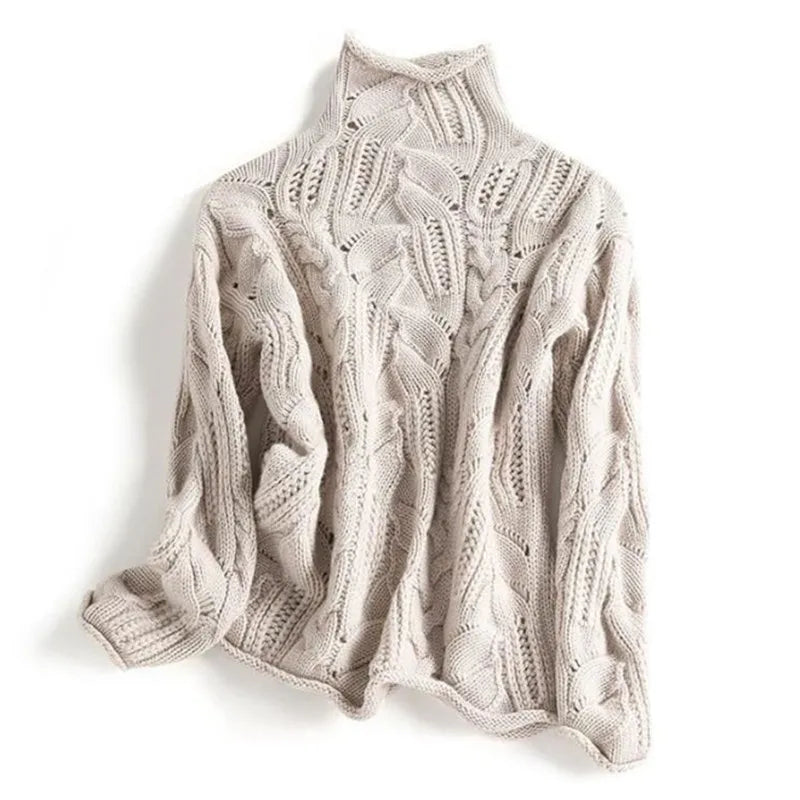 Helena™ | Hyggelig Rullekrave Sweater i Blød Blå - Freya Kobenhavn