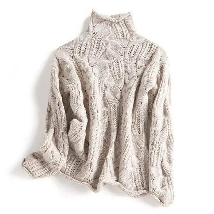Helena™ | Hyggelig Rullekrave Sweater i Blød Blå - Freya Kobenhavn