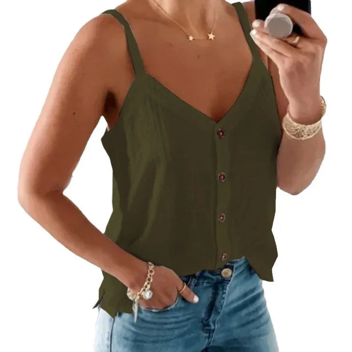 Serina | Dame Sommer Cami-Top Med Knaplukning - Freya Kobenhavn