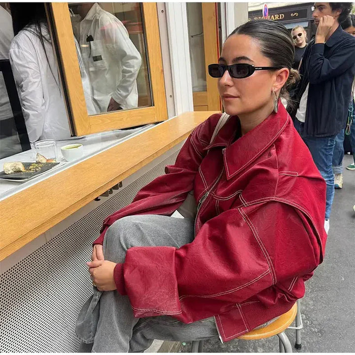 Faye™ | Oversized Læderjakke - Freya Kobenhavn