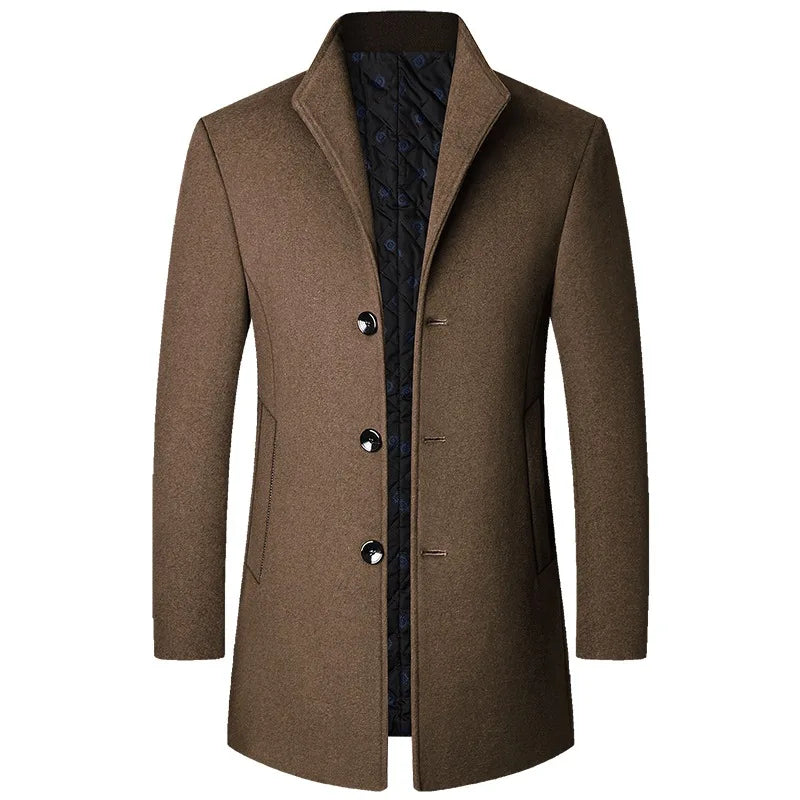 Thage | Herre Vinter Uld Trenchcoat Klassisk Moderne