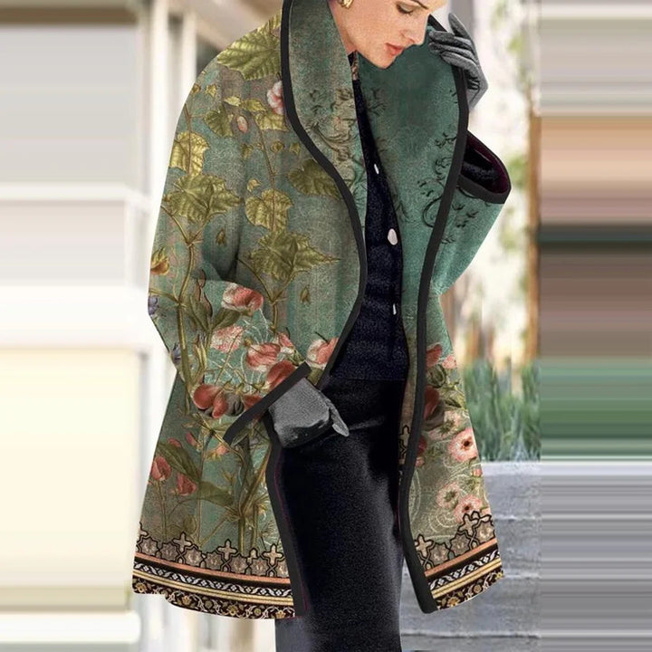 Agnete | Dame Vinterfrakke med Blomsterbroderi - Freya Kobenhavn