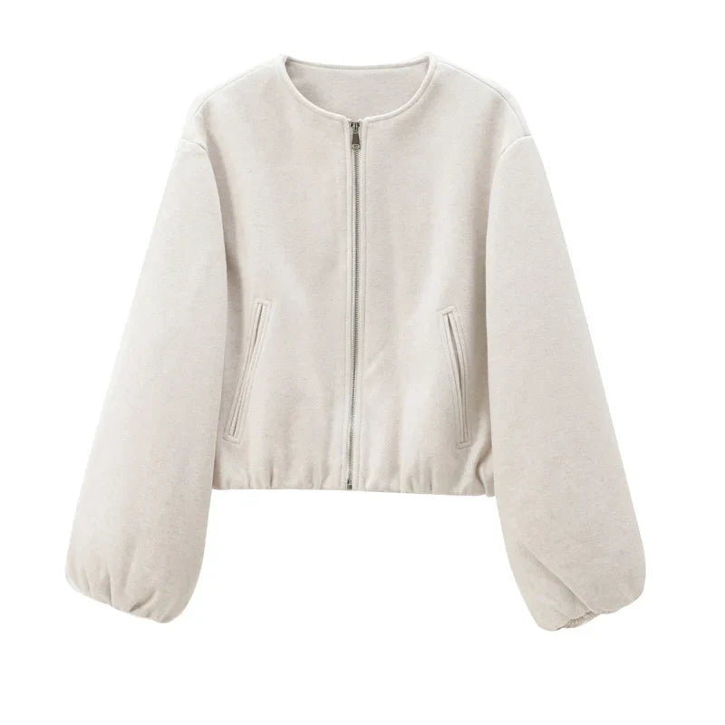 Sassa | Kvinders Cropped Zip-Up Ballonærme Jakke - Freya Kobenhavn