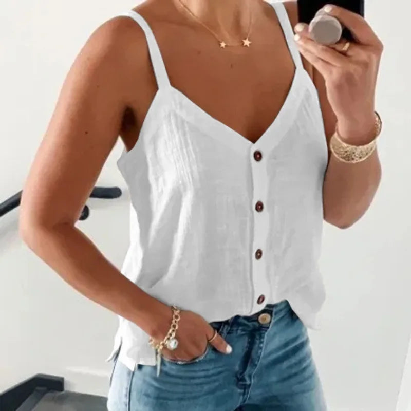 Serina | Dame Sommer Cami-Top Med Knaplukning - Freya Kobenhavn