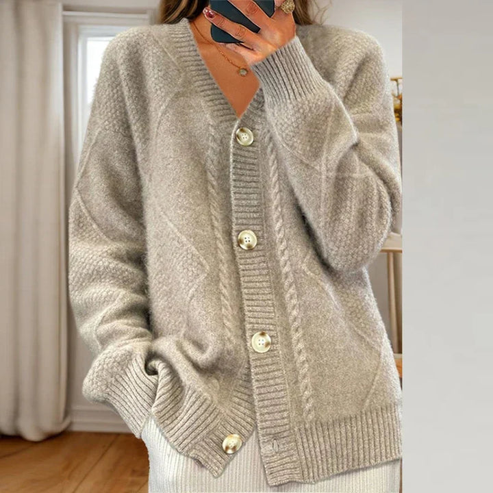Claudine | Women’s Warm Knit Sweater with Button Design - Freya Kobenhavn