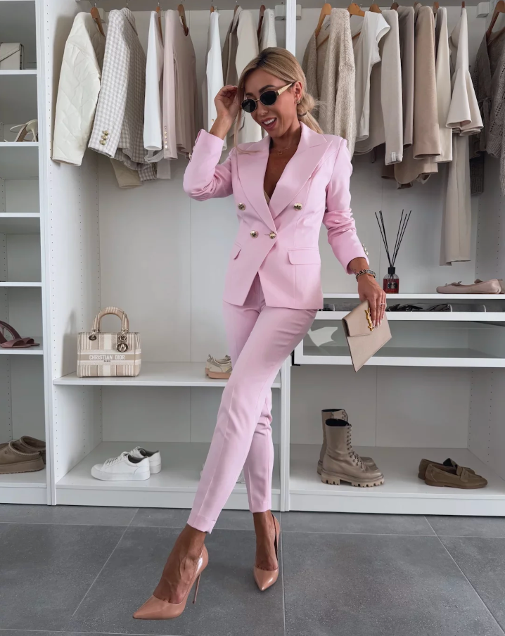 Monika | Dame Elegant Blazer Sæt Med Slim Bukser - Freya Kobenhavn