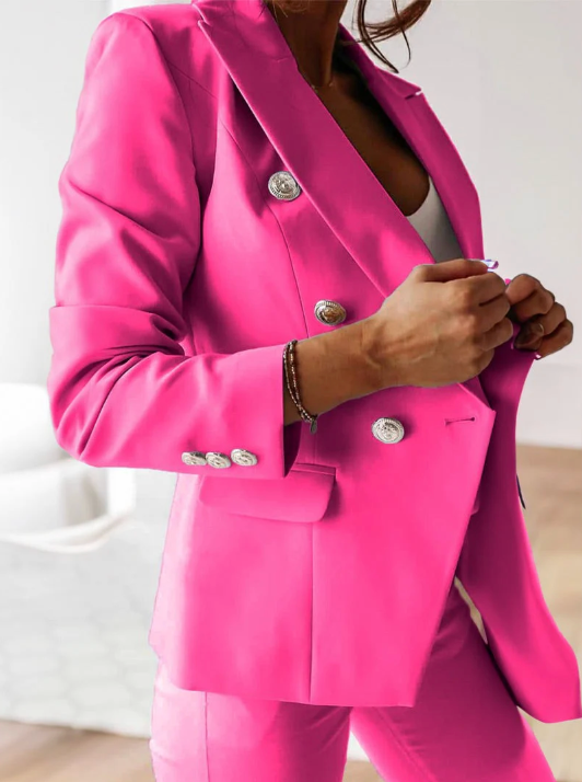 Monika | Dame Elegant Blazer Sæt Med Slim Bukser - Freya Kobenhavn