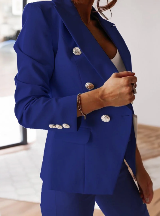 Monika | Dame Elegant Blazer Sæt Med Slim Bukser - Freya Kobenhavn