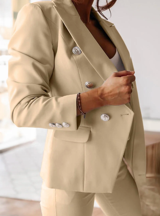 Monika | Dame Elegant Blazer Sæt Med Slim Bukser - Freya Kobenhavn