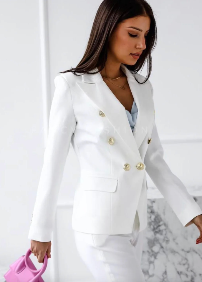 Monika | Dame Elegant Blazer Sæt Med Slim Bukser - Freya Kobenhavn