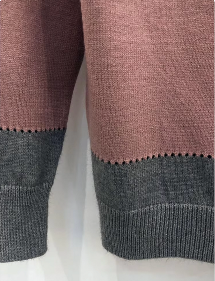 Saga | Leopardmønstret Sweater med Farveblokke - Freya Kobenhavn