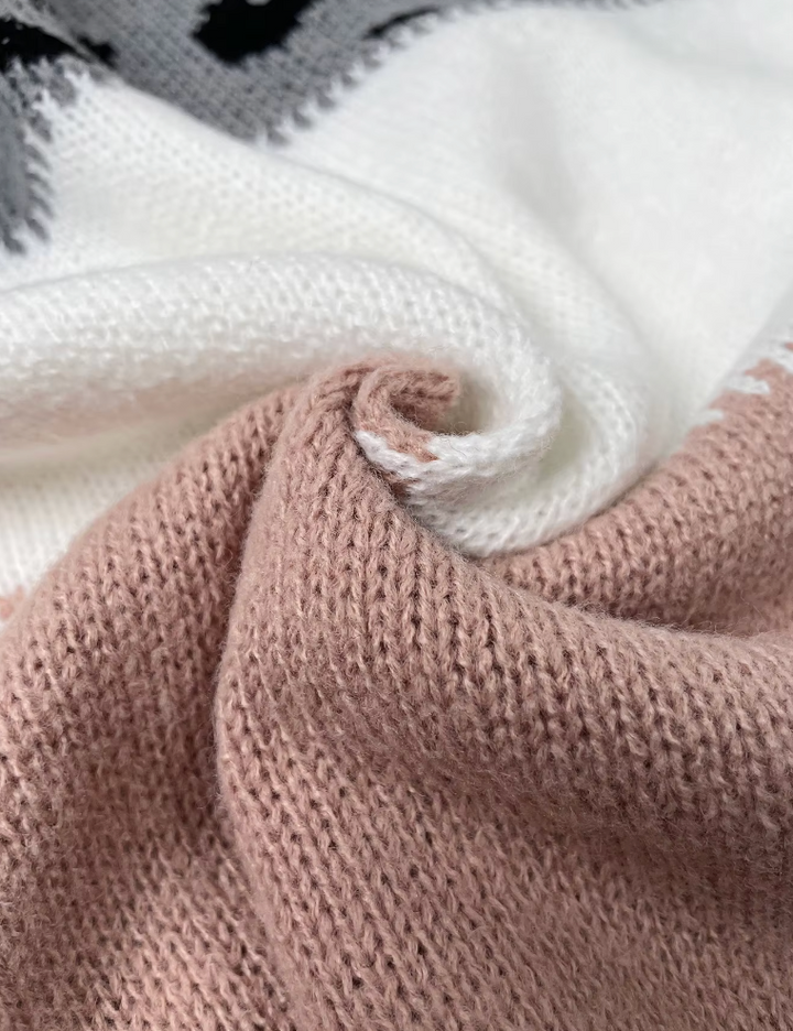 Saga | Leopardmønstret Sweater med Farveblokke - Freya Kobenhavn