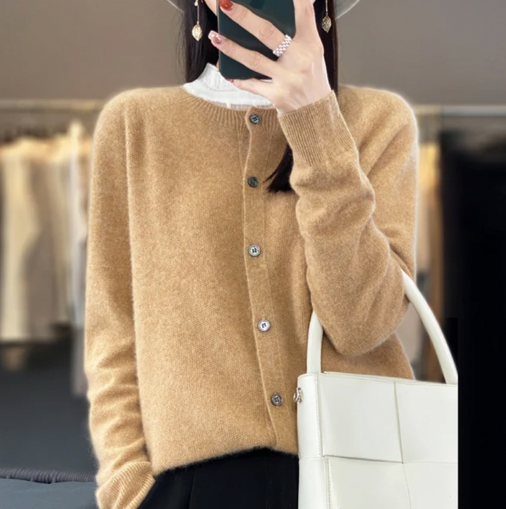 Annika™ | Blød og elegant uldcardigan - Freya Kobenhavn