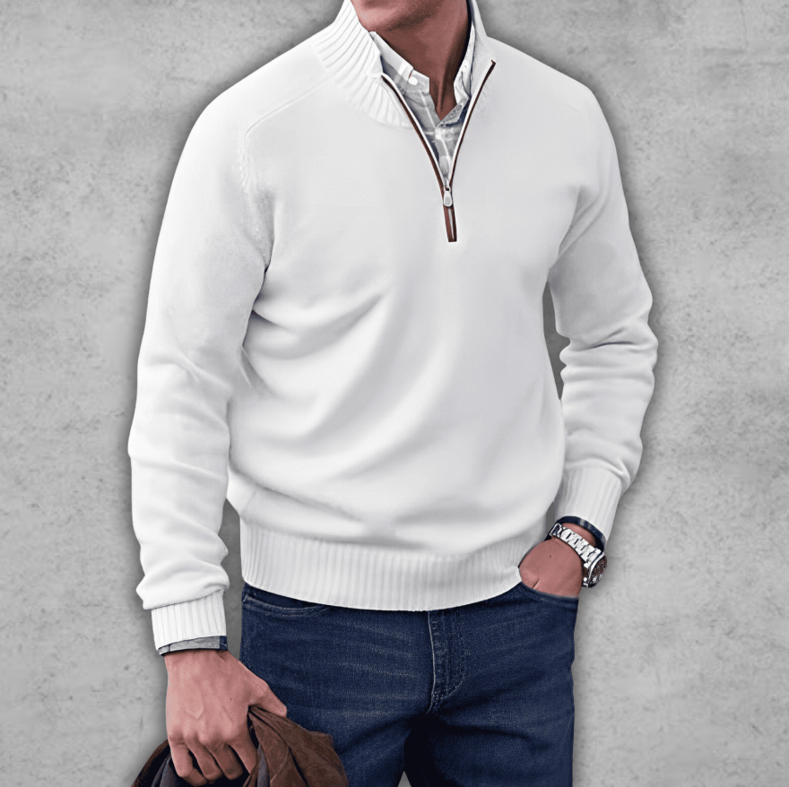 Finn | Herresweater med Lynlås og Ribkrave - Freya Kobenhavn