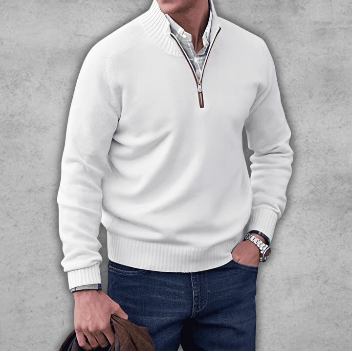 Finn | Herresweater med Lynlås og Ribkrave - Freya Kobenhavn