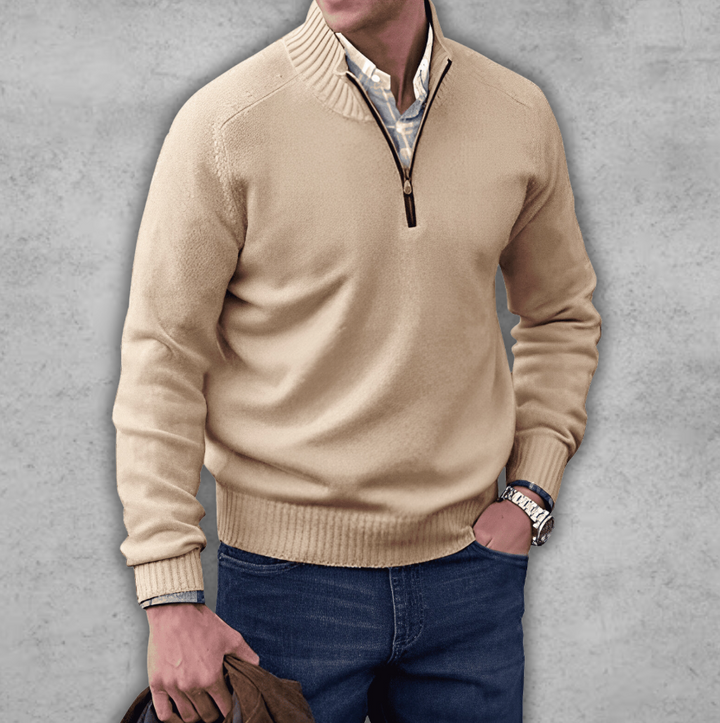 Finn | Herresweater med Lynlås og Ribkrave - Freya Kobenhavn